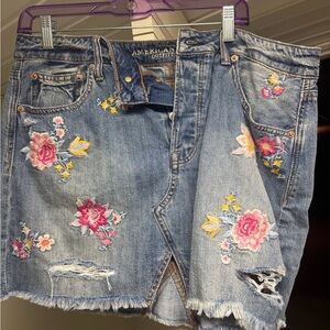 Floral Embroidered Skirt